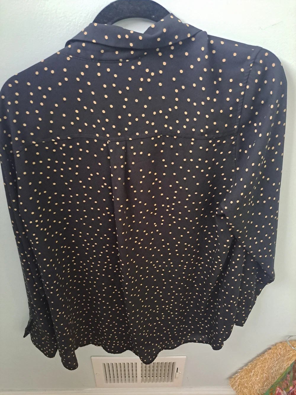 Who What Wear Black Shirt with Gold Dot Print